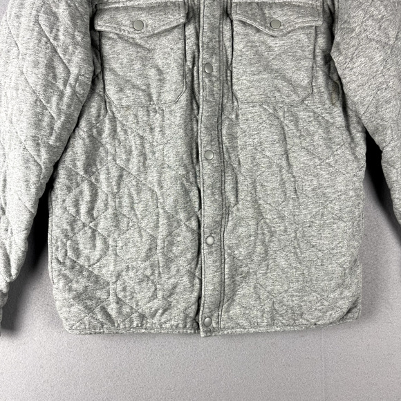 Lucky Brand Quilted Jacket Mens Medium Gray Shacket Full Zip Pocket Casual - Picture 3 of 16